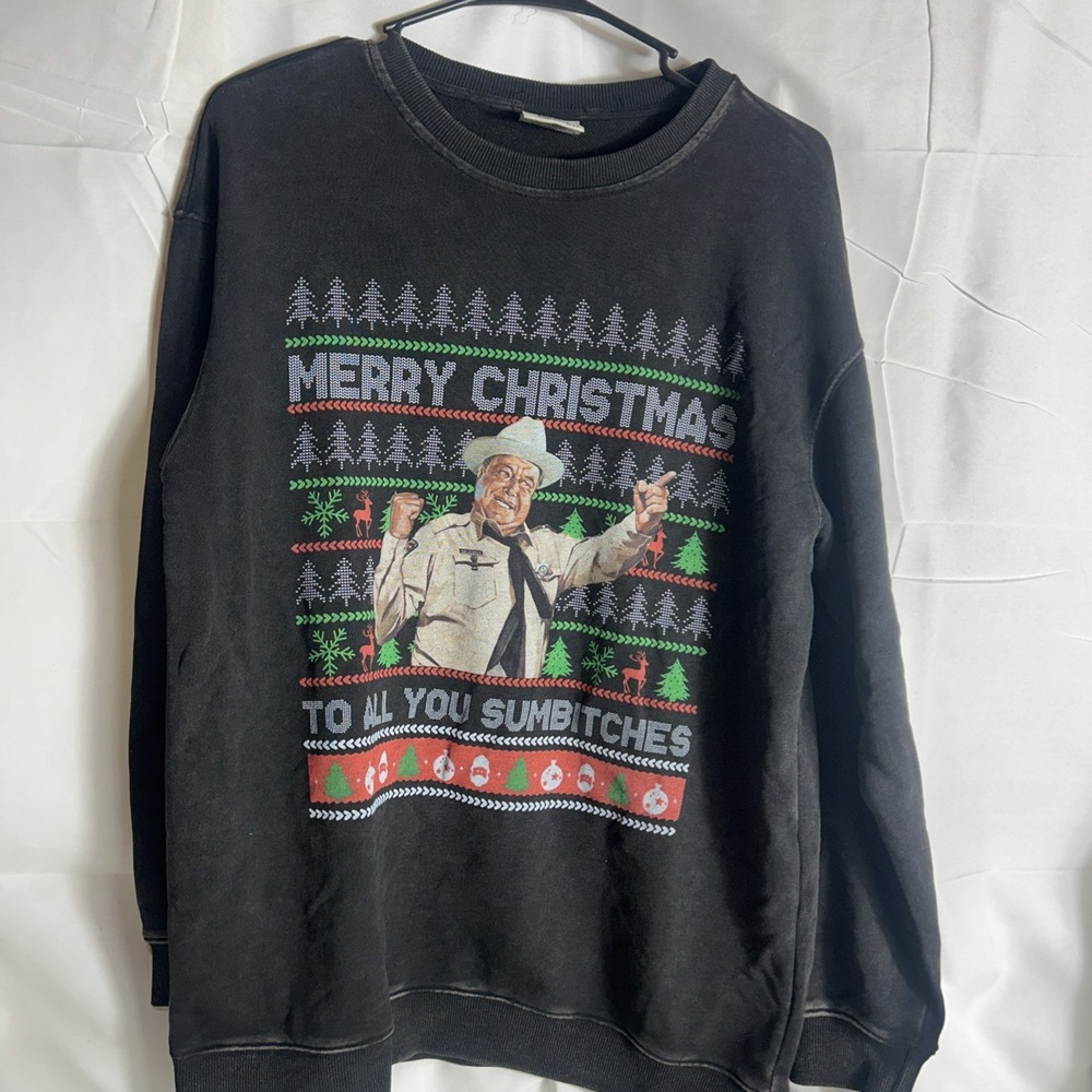 Buford T. Justice Christmas Sweater Size  Small